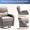 thumbnail image 6 of Gymojoy Luxury Outdoor Swivel Rocker Patio Chair with 6-Inch Thick Cushion, High Back Wicker Patio Rocking Glider, Ideal for Porch, Deck, Yard, Grey Wicker Beige Cushions, 6 of 10