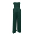 thumbnail image 4 of Pudcoco Women Summer Jumpsuits Strapless Backless Wide-Leg Pants Long Rompers Ruched Playsuits, 4 of 5