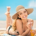 thumbnail image 7 of Women’s Straw Crochet Beach Sun Visor Poneytail Hats Adjustable Floppy Hat, 7 of 7