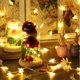 thumbnail image 3 of Rosa encantada de La Bella y la Bestia, rosa eterna en cúpula de cristal, rosa de seda roja romántica iluminada, regalos para mujeres, paquete de regalo perfecto para bodas, aniversarios, 3 of 7
