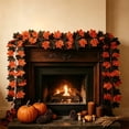 thumbnail image 2 of Hvmvliv 4ft Simulated Maple Leaf Decorative Garland with Embossed Vein Texture for Halloween Thanksgiving Home Hanging Decor Black, 2 of 6