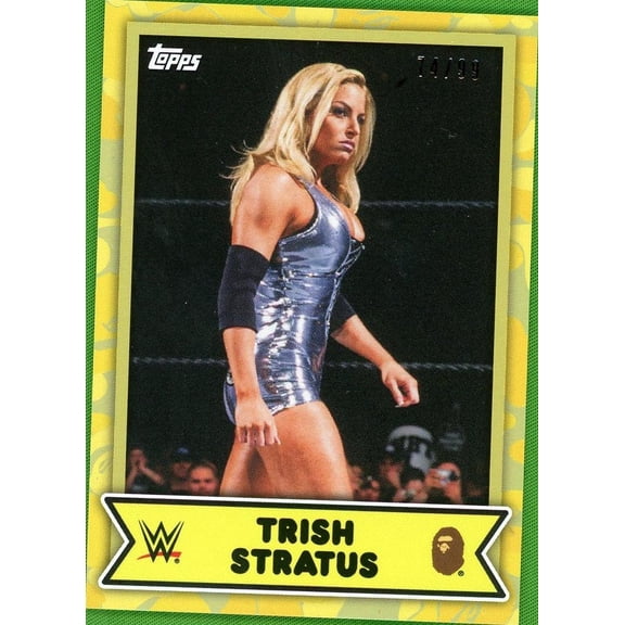 2025 Topps WWE X BAPE Trish Stratus Yellow Foil Camo /99