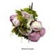 thumbnail image 2 of Injueey Flores artificiales de peonías elegantes para decoración de bajo mantenimiento, ramo de flores artificiales, flores falsas Flores artificiales Blanco + Morado, 2 of 6
