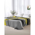 thumbnail image 5 of Yellow Geometric Twim Size Flat Sheet, Wrinkleproof & Fadeproof Cooling Flat Bed Sheet Only, Gray Black Retro Abstract Stripes Lines Breathable Soft Bedding Top Sheets 66 x 96 Inches, 5 of 8