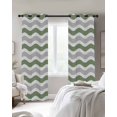 thumbnail image 3 of Sage Green Grey Blackout Curtains, Light Blocking Print Window Curtains, Abstract Geometric Ocean Wave Stripe Thermal Insulated Window Drapes for Living Room Kitchen Cafe 2 Panels, 84"W x 63"L, 3 of 9