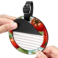 thumbnail image 2 of tomato 2pcs PU Leather Round Bag Tags Suitcase Handbag Tags with Privacy Cover and Name ID Tag for Travel Luggage, Handbags, Backpacks, School Bags, 2 of 6