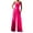-A-Hot Pink242, variant on Women Versatile Jumpsuit Solid Color V-Neck Sleeveless Onesie Simple Strap Straight Leg Pants Design Durable Skin Friendly Fabric
