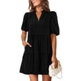 thumbnail image 1 of Vestido KIRUNDO Oyelet Summer para mujer con cuello en V, negro, XXL, 1 of 9