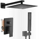 thumbnail image 1 of Grifos Ducha Empotrados Set Sistema de Ducha Inteligente Mezclador, Regadera Negro para Baño, Cabeza de Ducha Cuadrada de 10 Pulgadas y Rociador Ducha Mano Incluida Válvula Empotrada Kit, 1 of 9