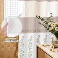 thumbnail image 3 of No Hook Shower Curtain, Beige Floral Shower Curtains for Bathroom with See Through Top Window, Spring Summer Botanical Flowers Waterproof & Washable Bath Curtain Standard 72"x72", 3 of 9