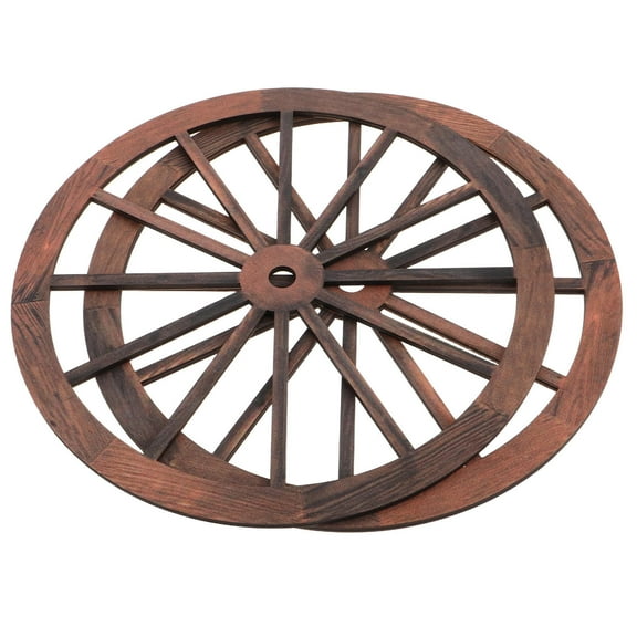 Hemobllo Vintage Cartwheel Interior Decoration Light Brown Circular 2Set