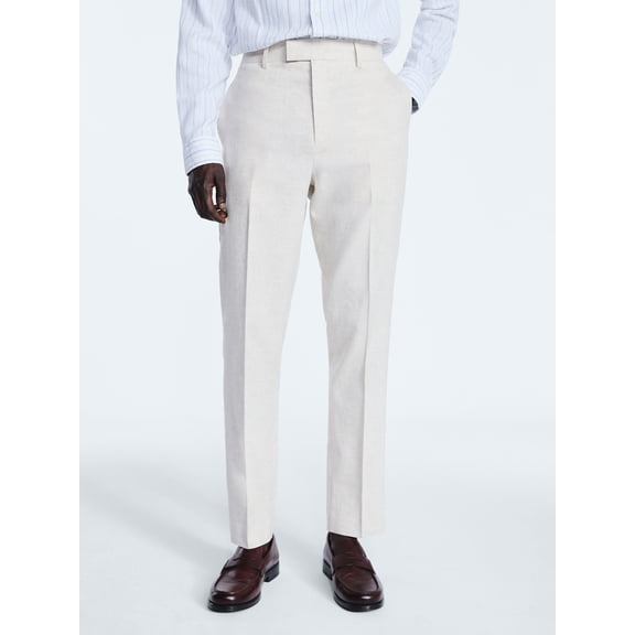 Free Assembly Men's Linen Blend Suiting Pants, Sizes 30x30-44x30