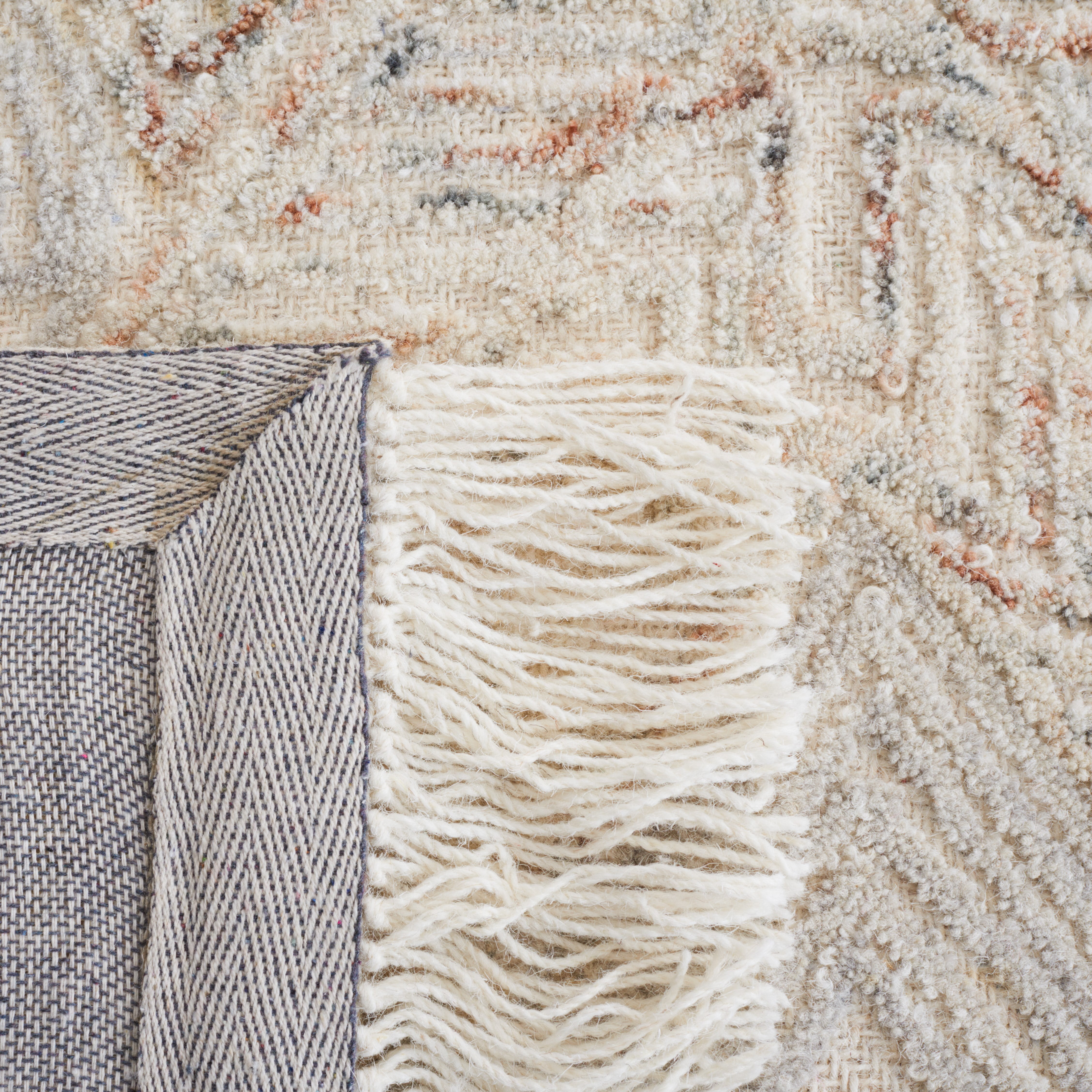 SAFAVIEH Ikat Hedley Geometric Runner Rug, Ivory/Grey, 2'3" x 8'