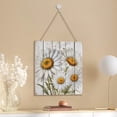 thumbnail image 4 of Zomyto 12x12 In Square Hanging Wood Sign White Daisy Wall Hanger Sign Flower Art, 4 of 8