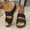 Black, variant on Summer Beach Slippers Sandals for Women Flip Flops Plus Size Casual Style Solid Color Fish Mouth Thick Bottom Wedge Slippers