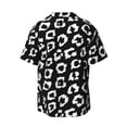 thumbnail image 2 of Vsdgher Black Leopard Print Men's Wrinkle Free Untucked Cuban Shirt Business Casual Button Down Shirts Short Sleeve Shirt, 2 of 7