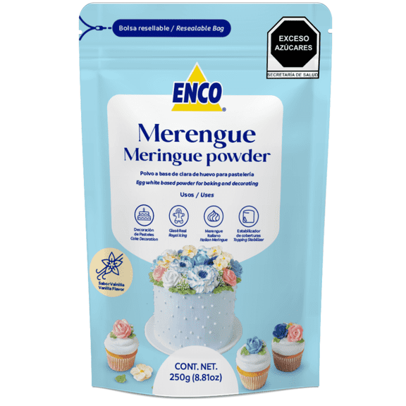 ENCO Premium Meringue Powder Vanilla Flavor: Perfect for Baking and Creative Decorating (8.8 oz (250gr))