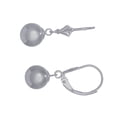 thumbnail image 4 of Jewelstop 14K Real White Gold Ball 6mm Dangle Lever Back Earrings, 4 of 6
