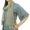thumbnail image 2 of Bimba Women Designer Gray High Low Straight Kurti Dress With Printed Scarf - 20, 2 of 4