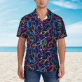 thumbnail image 2 of Pofeuu Multicolor Bowling Print Hawaiian Shirt for Men Sleeves Casual Button Down Summer Beach Dress Shirts T-Shirts,XX-Large, 2 of 7
