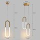thumbnail image 5 of Modern LED Brass Pendant Lights Nordic Bedroom Bedside Long-line Chandeliers Creative U-shaped Tube 360 Degree Hanging Lamps, 5 of 5