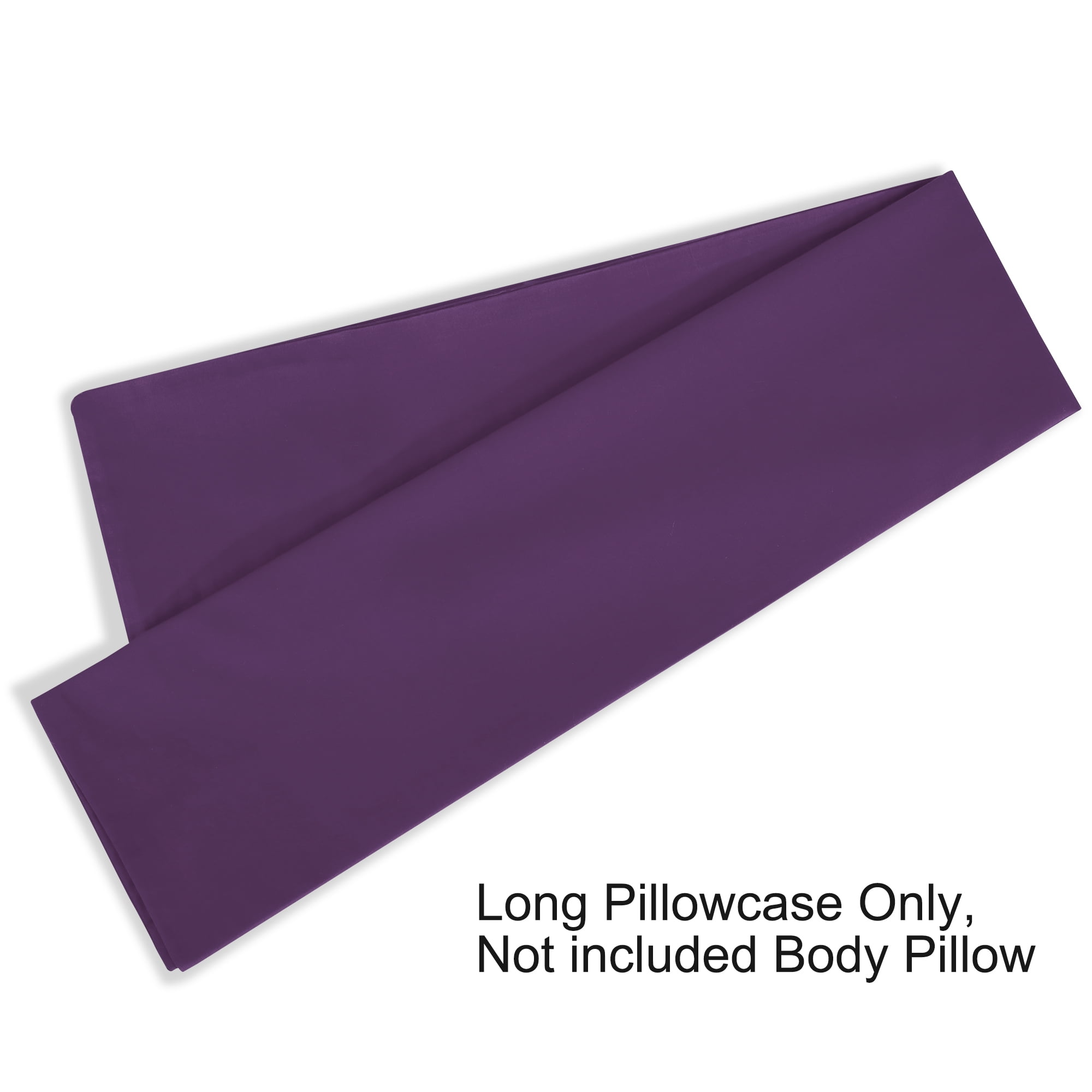 3 Pack Breathable Egyptian Cotton Body Pillow Covers, 20" x 54", Deep Purple