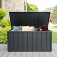 thumbnail image 7 of 150 Gallon Outdoor Deck Storage Box, XL Waterproof Outdoor Storage,  Lockable Pool Storage Bins for Garden Patio Pool, Dark Gray, 7 of 7