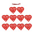thumbnail image 2 of 10x Adornos Colgantes de Adornos Artesanales perfecl Heart Shape con Florales 80x80x3 mm rojo, 2 of 8