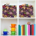 thumbnail image 6 of Coolnut Colorful Flowers Foldable Canvas Storage Bin, Sturdy Fabric Storage Basket with Handles, Storage Cube Box for Organizing Shelf Nursery Toy Closet 2PCS#633 Home Decor, 6 of 7