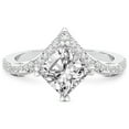 thumbnail image 3 of Cushion Shape 2 Carat IGI Certified Lab Grown Diamond Ring | 14K White Gold | Athena Chevron Twist Diamond Ring | FG-VS1-VS2 Quality Friendly Diamonds, 3 of 5