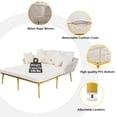 thumbnail image 4 of Outdoor Patio Daybed, Woven Nylon Rope Backrest with Washable Cushions for Balcony, Poolside, Beige, 4 of 5