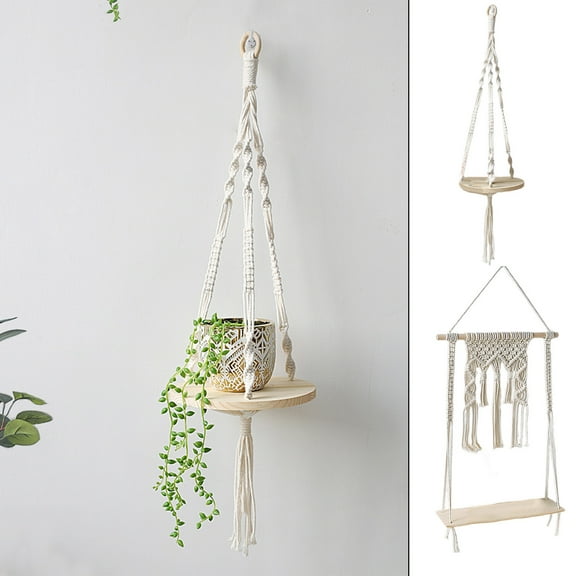 Plant Shelf under $5! CQCYD Hanging Plant Shelf, Wooden Wall Mounted Plant Holder, Floating Shelf for Indoor Plants, Decorative Ladder Shelf, Boho Home Decor