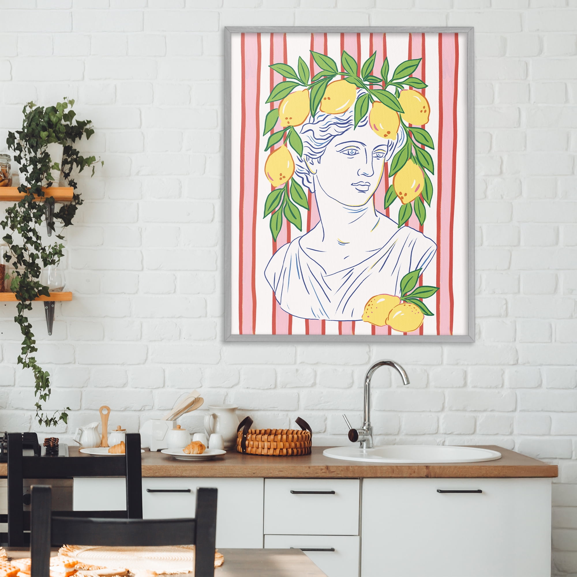 Stupell Industries La Limona Sculpture Face Gray Framed Giclee Art, design by Radhika Modi