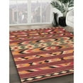 thumbnail image 3 of Ahgly Company Machine Washable Indoor Square Contemporary Sunrise Orange Area Rugs, 5' Square, 3 of 7