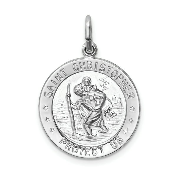 925 Sterling Silver Saint Christopher Medal Necklace Charm Pendant Religious Patron St