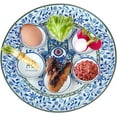 thumbnail image 4 of Aviv Judaica Artistic Floral Hamsa Passover Seder Plate 13.5" Ceramic Sader Dish with 6 Mini Plates for Symbolic Seder Foods Stunning Round Pessah Tray Chamsa Pesach Decor Plates, 4 of 5
