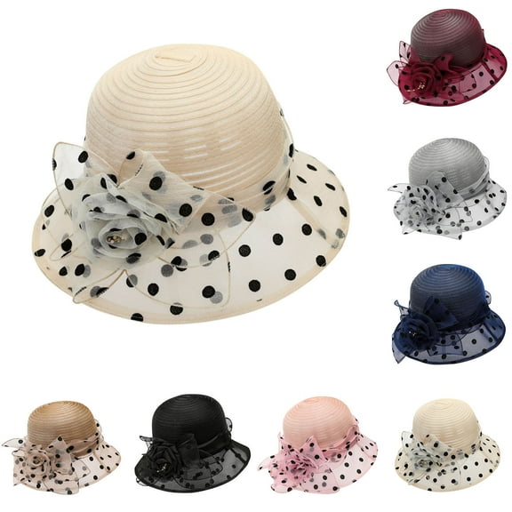 Nmnitkp Sun Hats for Women Fashion Sun Hat Printing Ventilate Fisherman Hat Organza Flower Sunscreen Hat Beige