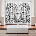 thumbnail image 2 of Ambesonne Alien Trip Kitchen Curtains, Trippy Complex Context, 55"x36", White and Black, 2 of 3