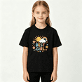 thumbnail image 2 of Best Girl Sun Rainbow Girls Graphic Tee, Cute Retro Flower 100% Cotton Kids Short Sleeve T-Shirt 4-13Y, 2 of 5