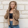 thumbnail image 6 of MLDRA Women's Jacket Faux Fur Winter Coat Hoodie Fleece Long Sleeve with Zip Up Warm with Pockets, 6 of 6