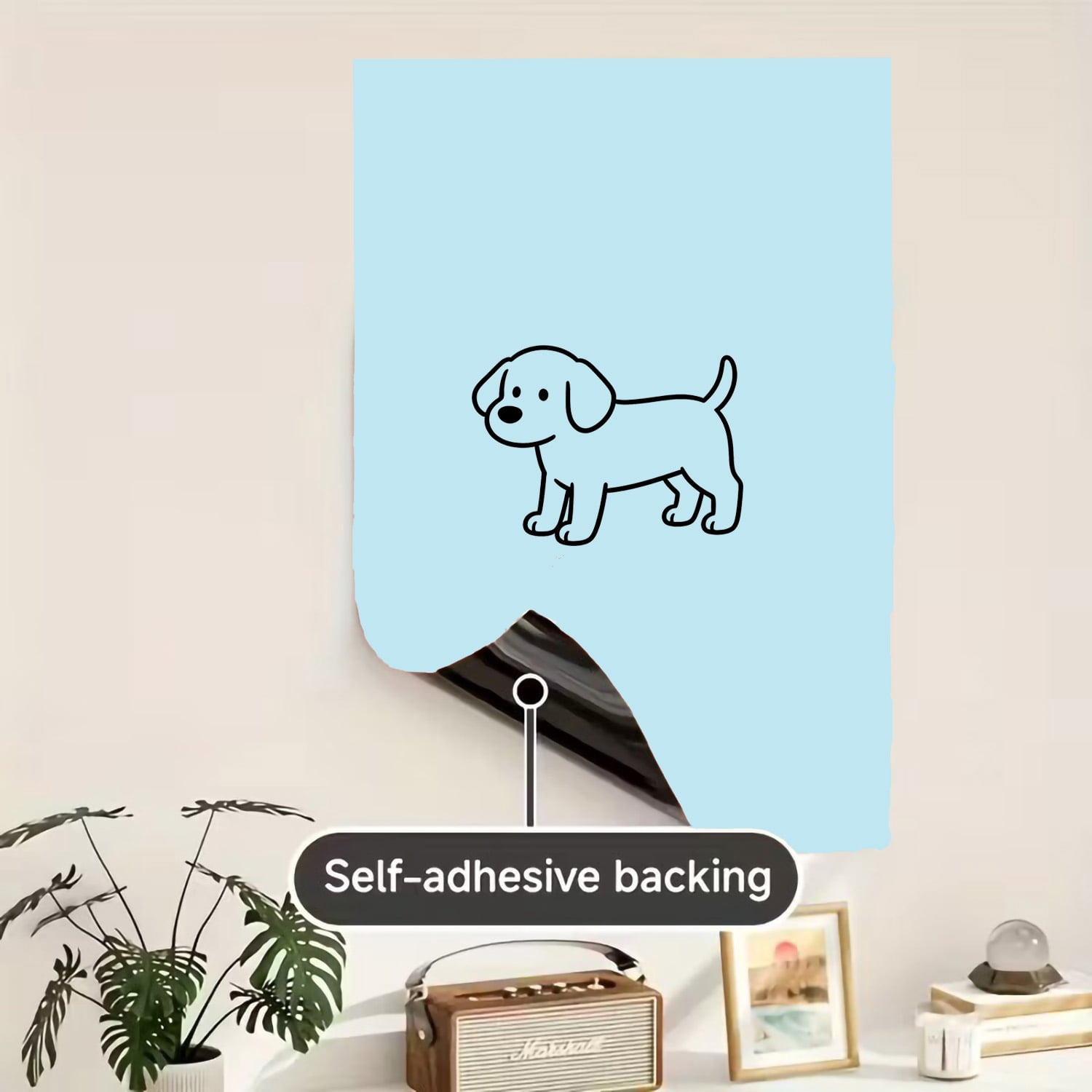 Magnetic Chalkboard Contact Paper,36"x48" Lightblueboard Wallpaper Peel and Stick,Magnetic blue Board Wall Decal for Home Playroom Classroom