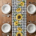 thumbnail image 6 of Sunflower Table Runner - 108 Inch Long, Kitchen Dining Table Runner Dresser Scarves, Rustic Floral Butterfly Bee Black White Plaid Farmhouse Decor for Coffee Tables Wedding Party Banquet, 6 of 8
