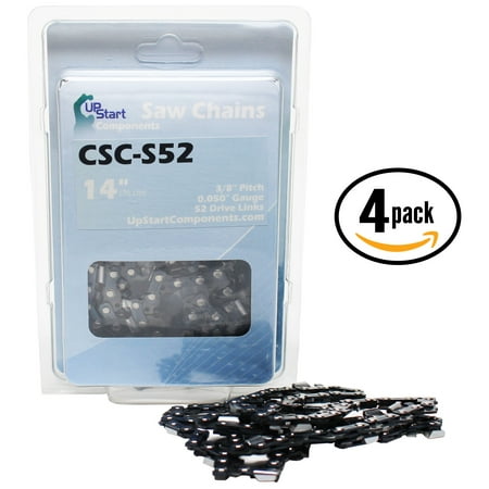

4-Pack 14 Semi Chisel Saw Chain for Makita UC4000 Chainsaws - (14 inch 3/8 Low Profile Pitch 0.050 Gauge 52 Drive Links CSC-S52) - UpStart Components