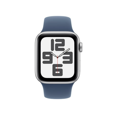Apple Watch SE 2nd Generation (GPS+Cellular) 40mm Aluminum Case with Denim Sport Band - S/M - Silver - (2024)