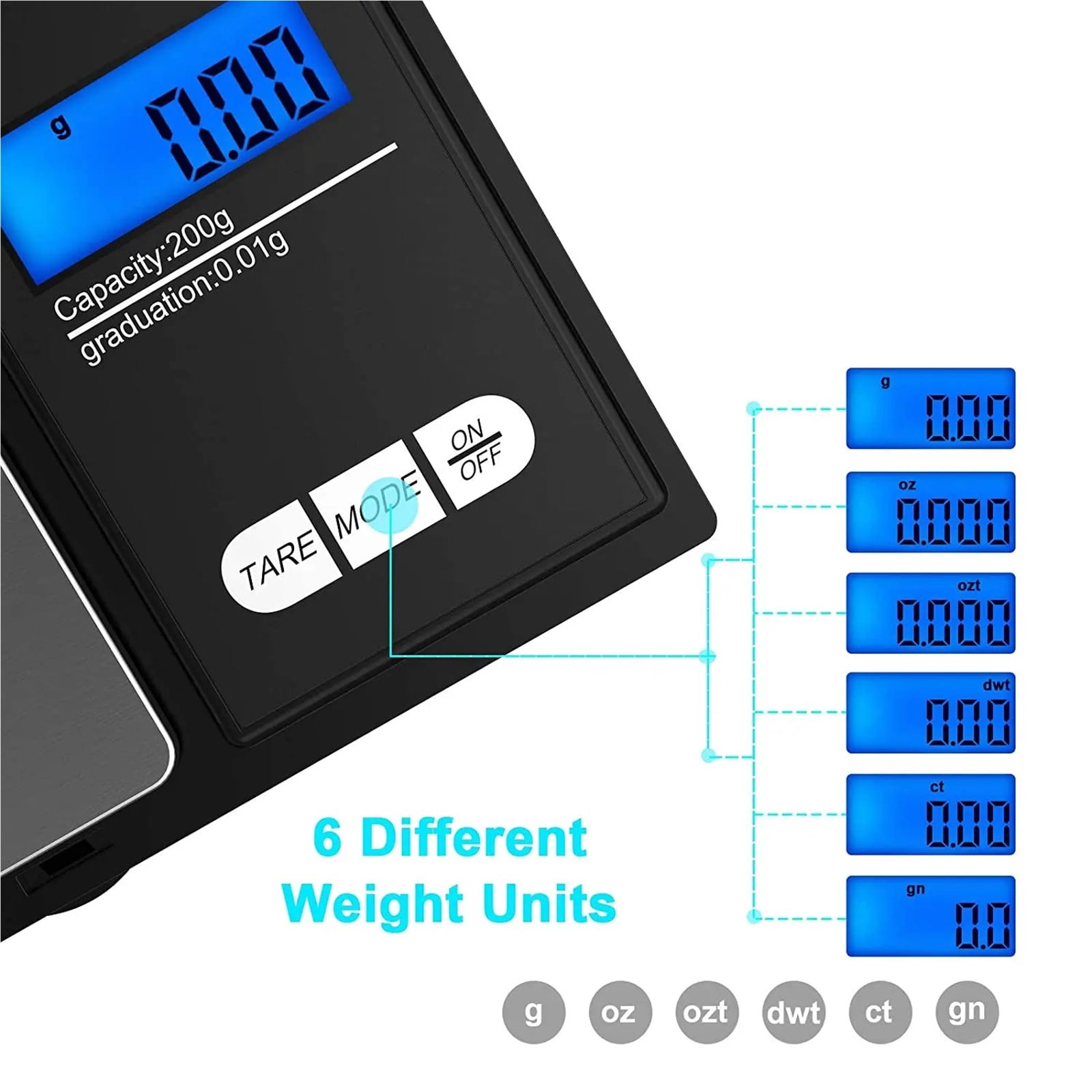 High Precision Digital Pocket Scales Jewelry Mini Stainless Steel Electronic Scale Gold Gram Balance Weight Portable 0.01g