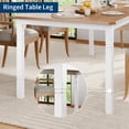 thumbnail image 4 of Industrial Dining Table – 60" Long Rectangular Kitchen Table with Chamfered Corners, Sturdy Metal Legs, Seats 6-8, Easy Assembly – White+Walnut, 1.5m, 4 of 6