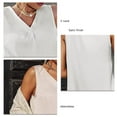 thumbnail image 3 of Women V Neck Tank Top Pure Color Satin Finish Fashionable Sleeveless Satin Plain Color Top, 3 of 6
