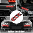 thumbnail image 2 of Unique Bargains 6pcs 3D Reflective Stickers Safety Warning Sign for Car Fender Bumper Night Visibility Decal Carbon Fiber Pattern Red, 2 of 6