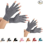Brace Master 2 Pairs Arthritis Gloves, Compression Gloves for men and women (Medium (2 Pair), Gray)