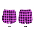 thumbnail image 3 of Balery Purple Black Buffalo Plaid Pantalones cortos deportivos para mujer con forro y dos bolsillos, elásticos, para entrenamiento, gimnasio, yoga-Medium, 3 of 7